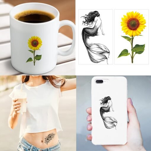 72 Sheets Temporary Tattoos for Women and Girls, Flower Tattoo Temporary, Butterfly Tattoos, Fake Black Tiny Temporary Tattoos Body Art Sticker - Image 5