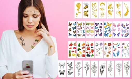 54 Sheets Gold Glitter Freckles Face Tattoo, 150+ Pcs Halloween Face Glitter Temporary Tattoo Stickers, Sparkle Freckles Metallic Face Gems, Faux Freckles Cute Glitter Makeup Accessories For Women - Image 4