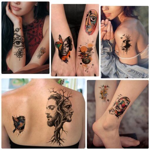 47 Sheets Fantasy Temporary Tattoos, Half Arm Fake Tattoos Stickers for Adult Women Boy Girl - Image 6