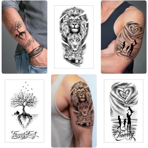 77 Sheets Family Temporary Tattoos - Fake Tattoos for Couple Dating, Family Gathering - Unity Symbol Tattoos for Valentine, Mother's Day, Father's Day, New Year Easter Gift - Image 4