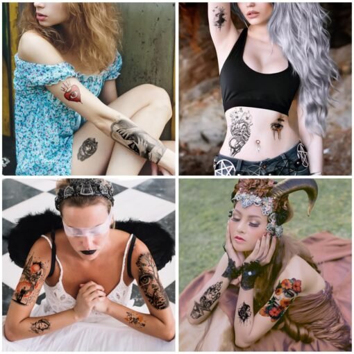 47 Sheets Fantasy Temporary Tattoos, Half Arm Fake Tattoos Stickers for Adult Women Boy Girl - Image 5
