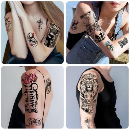 77 Sheets Family Temporary Tattoos - Fake Tattoos for Couple Dating, Family Gathering - Unity Symbol Tattoos for Valentine, Mother's Day, Father's Day, New Year Easter Gift - Image 6