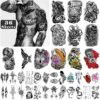 36 Sheets Temporary Tattoos Stickers Include 12 Sheets Large Stickers Fake Body Arm Chest Shoulder Tattoos for Men and Women