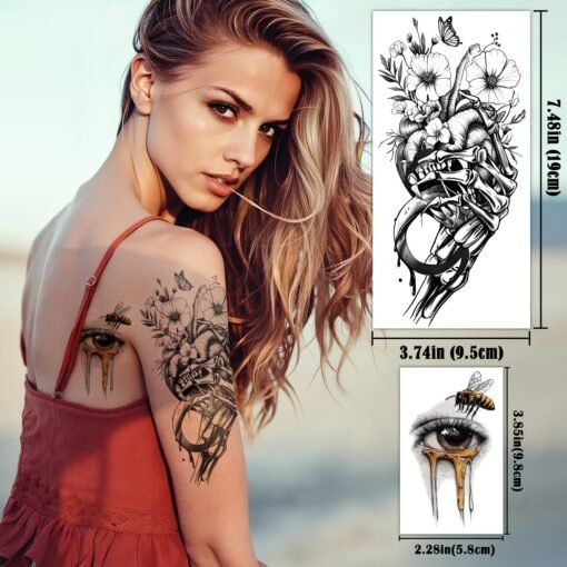 47 Sheets Fantasy Temporary Tattoos, Half Arm Fake Tattoos Stickers for Adult Women Boy Girl - Image 3