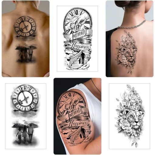 77 Sheets Family Temporary Tattoos - Fake Tattoos for Couple Dating, Family Gathering - Unity Symbol Tattoos for Valentine, Mother's Day, Father's Day, New Year Easter Gift - Image 3