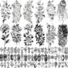 82 Sheets 3D Flowers Temporary Tattoos for Women Adult, Including 12 Sheets Large Fake Tattoos That Look Real and Last Long, Waterproof Rose Moon Butterfly Tiger Snake and Flowers Tattoos