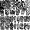 20 Sheets Black Tribal Wolf Tiger Lion Temporary Tattoo Sleeve For Men Adults, 3D Halloween Prison Gothic Maori Sleeve Tattoos For Women, Fake Full Arm Sleeve Tattoo Stickers Skull Skeleton