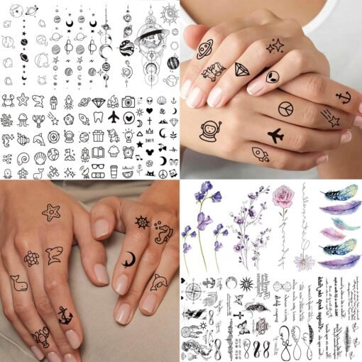 53 Sheets 3D Large Tiger Dragon Temporary Tattoos For Women Thigh Men Arm Adult, Half Sleeve Halloween Gangster Lion Owl Fake Tattoo Sticker, Warrior Wolf Flower Bulk Tiny Small Tatoos Finger - Image 6